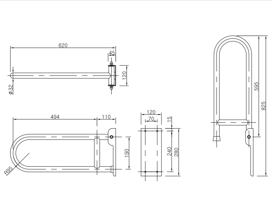 Tay vịn cho người khuyết tật Krene B-23-3 - Ảnh 3