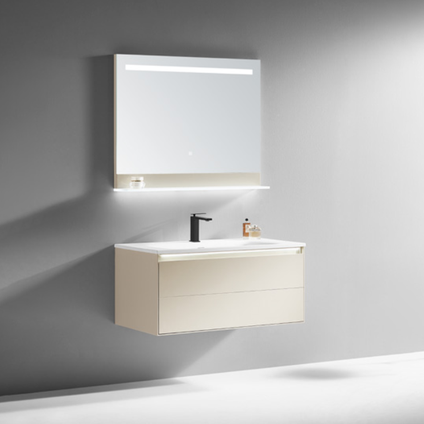 Gương treo tường hình chữ nhật Krene S1000 | Có kệ để đồ